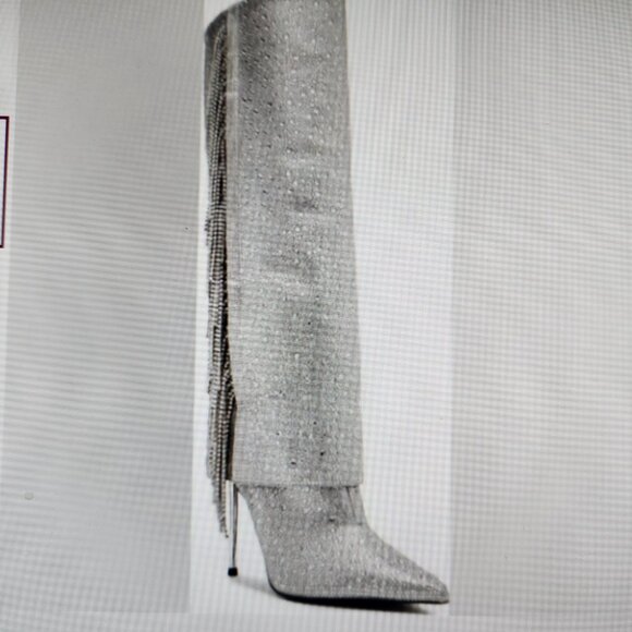 Steve Madden "Sanya" Rhinestone Heeled boots. NIB. Size 6.5 - Picture 3 of 11